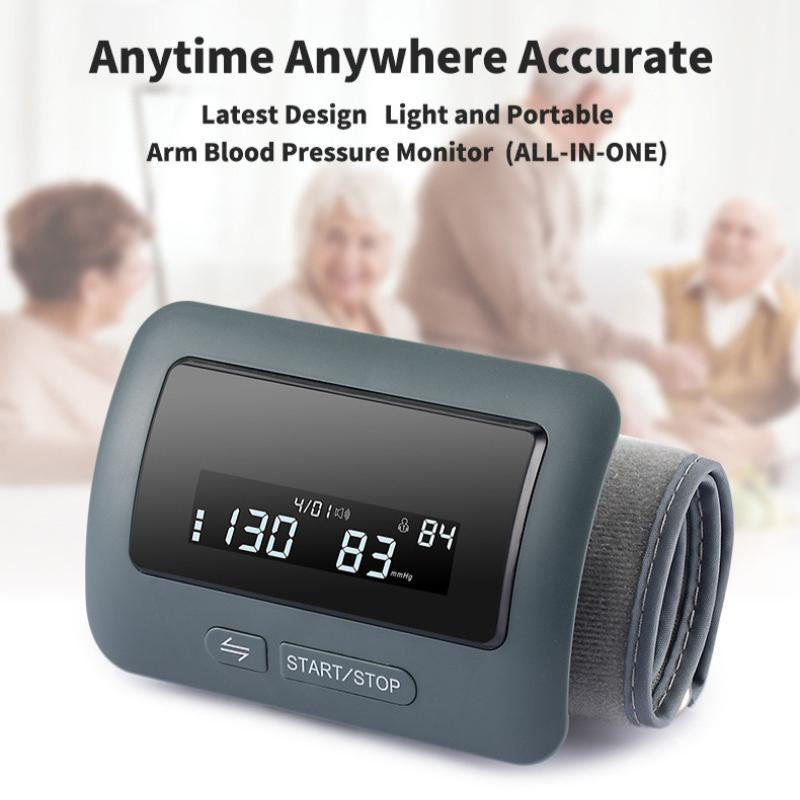 Automatic Blood Pressure Monitor with Voice Broadcast and Memory Function Heart Rate Pulse Monitor for Home Health Care