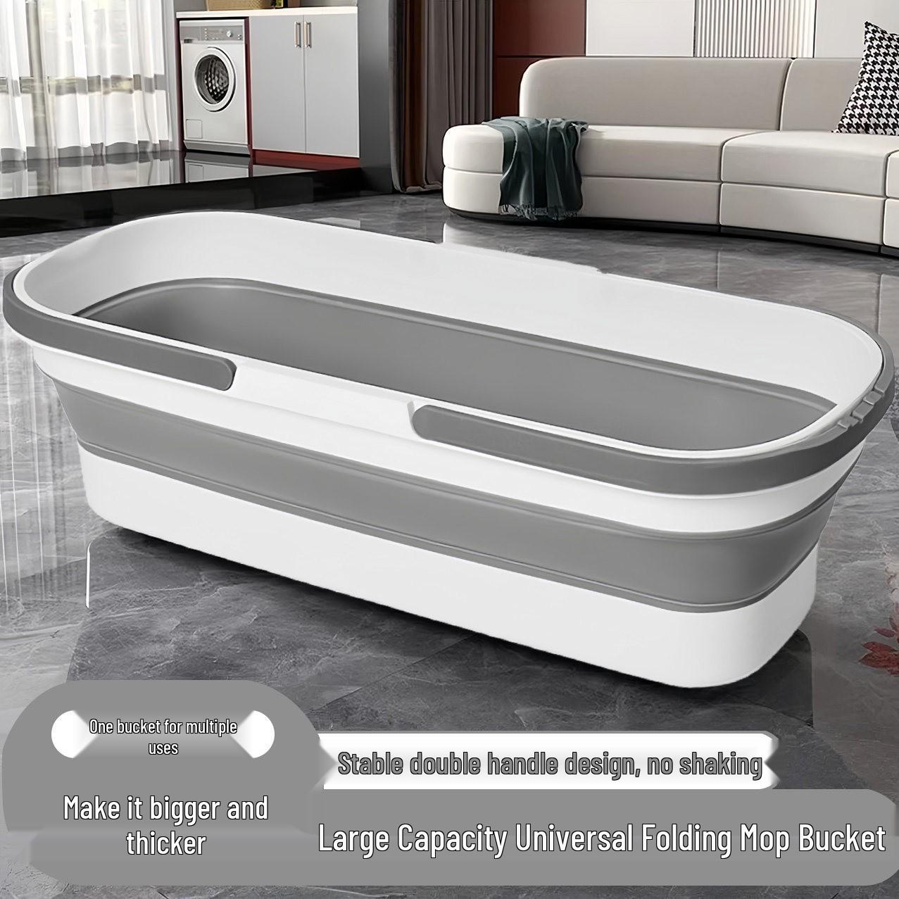 Collapsible Rectangular Mop Bucket with Wheels