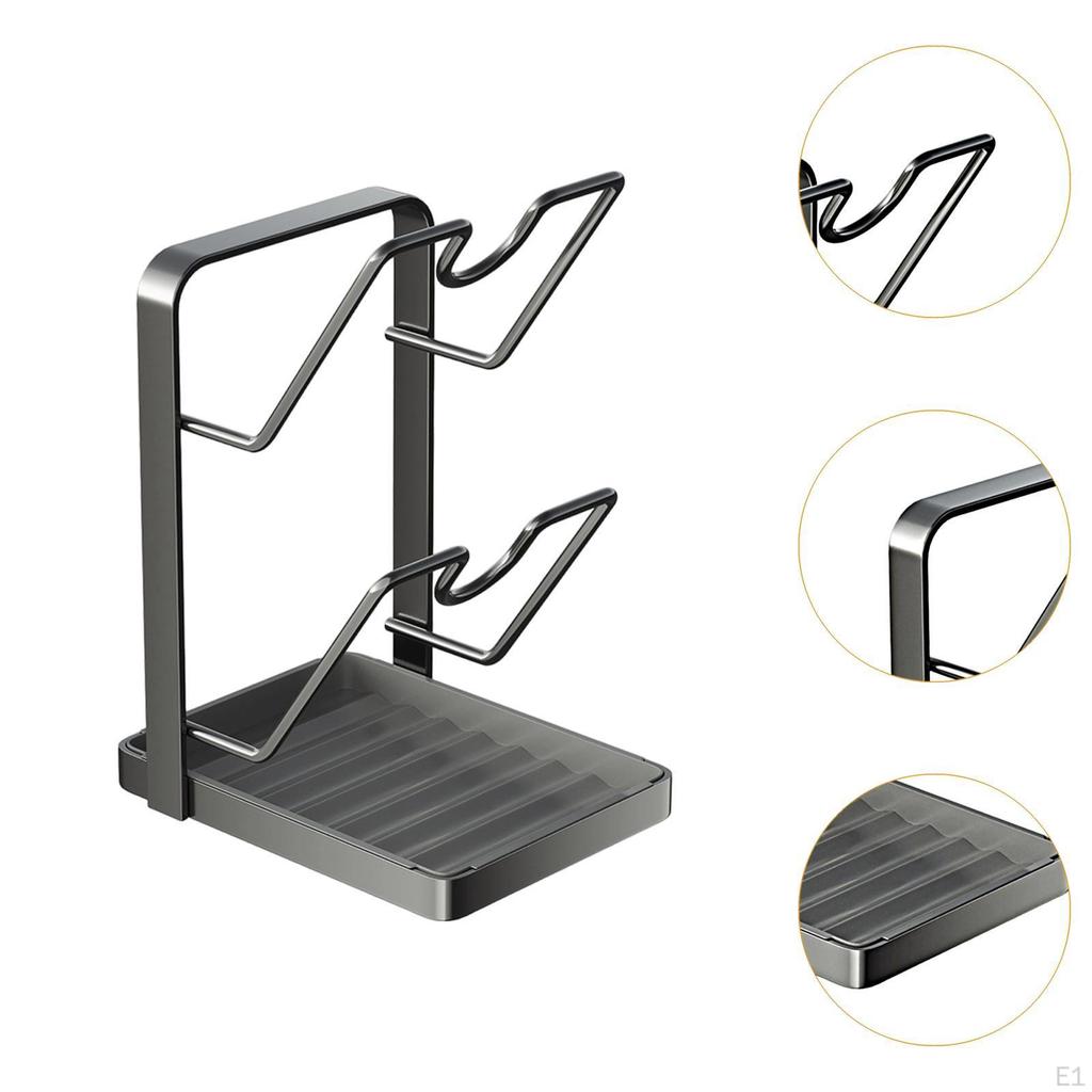 Kitchen Pot Lid Storage Rack Cutting Board Holder Carbon Steel Multifunctional Sturdy Professional