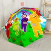 Teletubbies Friends Forever Portable Automatic Umbrella Compact 8-Rib Lightweight Durable Plastic & Iron All-Season Umbrella for Travel