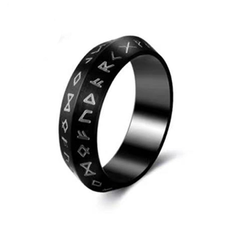 Fashionable and Simple Men's and Women's Retro Men's Hand Nordic Viking Text Ring