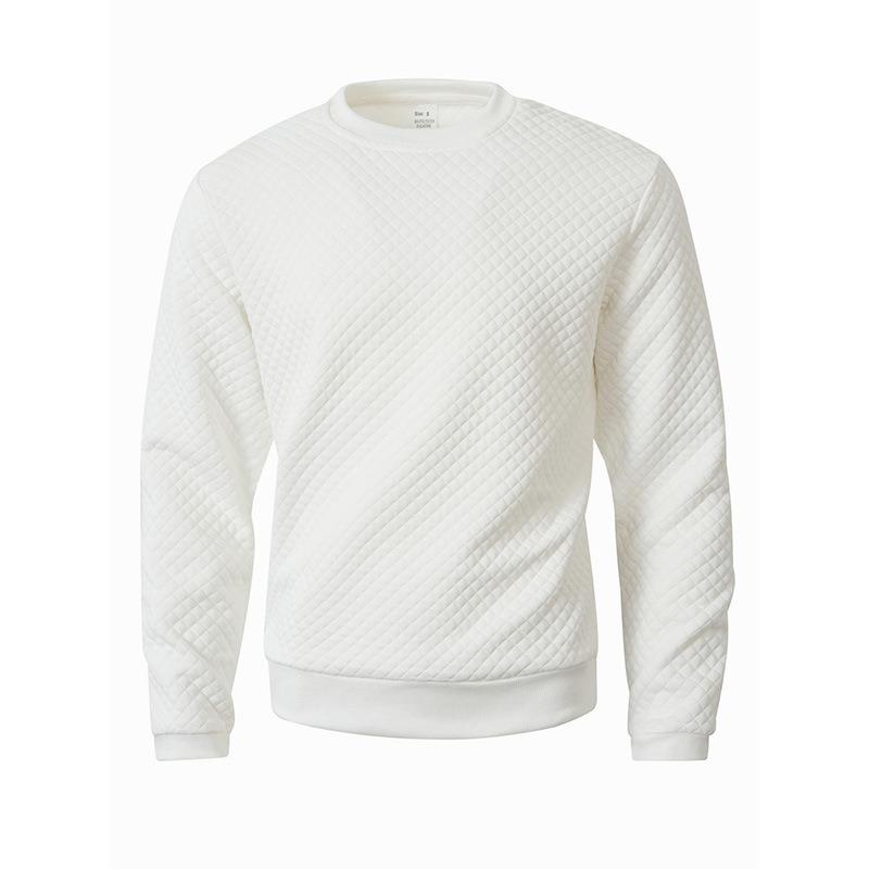 Men's Plaid Crewneck Sweatshirt, Straight Fit Heavyweight Pullover, Long Sleeve Casual Top