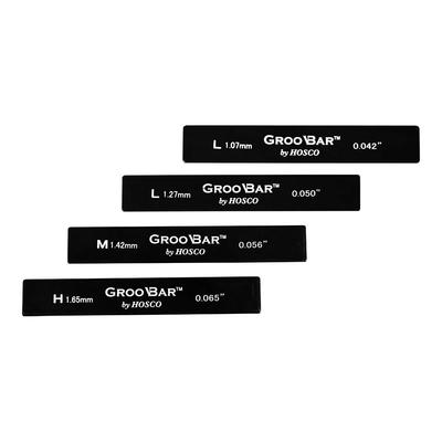 HOSCO Luthiers Tools GrooBar Nut Groove Spacers for Set of 4 Guitars, (1.07mm, 1.27mm, 1.42mm, 1.65mm) H-GB4