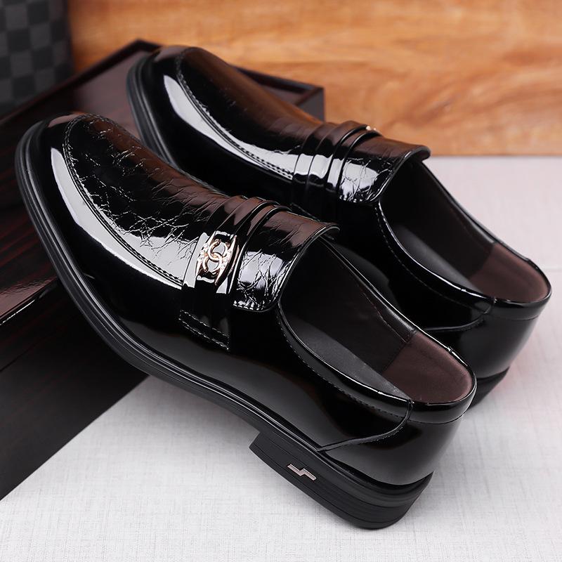 Lederschuhe Herren Weiches Leder Formelle Kleidung Atmungsaktiv Glänzend Business Freizeit Jugend Britische Hochzeit Helle Lederschuhe