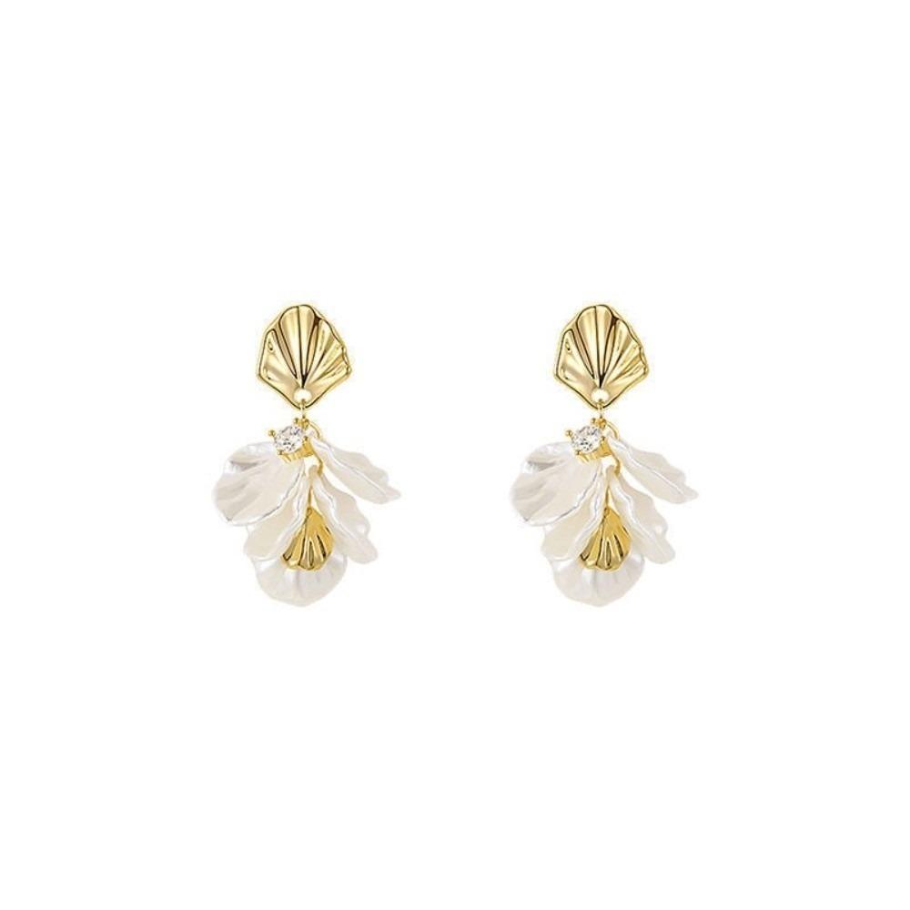 White Petal Earrings Resin Pendant Earrings Bohemian Dangle Earrings Daily белый