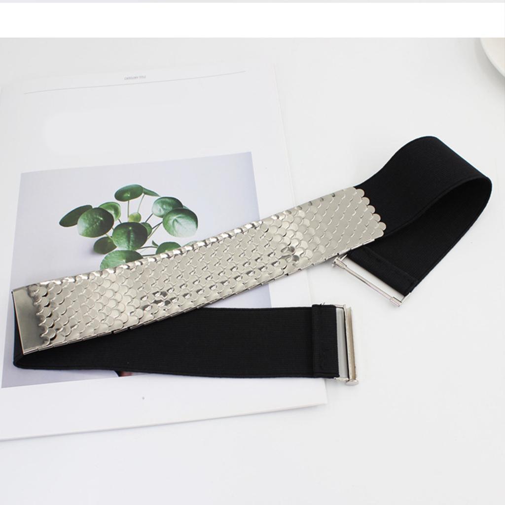 Women Fish Scale Texture Wide Waist Belt Elegant Elastic Rope Universal Waist Belt Women Dress Shirt Wide Waist Corset