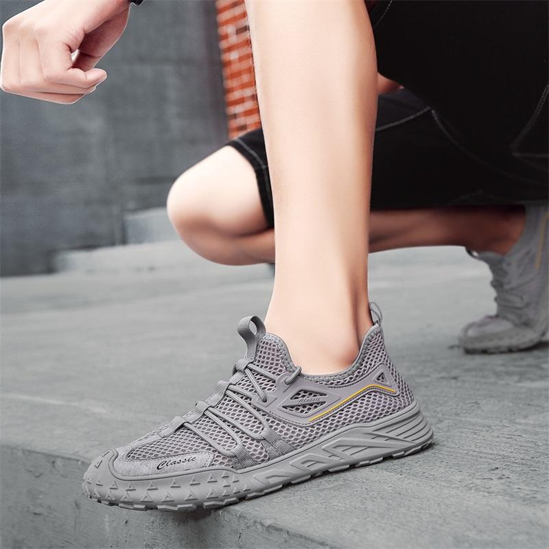 Fashion Summer Men Sandals Genuine Leather Mens Casual Shoes Outdoor Men Leather Sandals for Men Beach Shoes Roman Mens Shoes Mesh 47