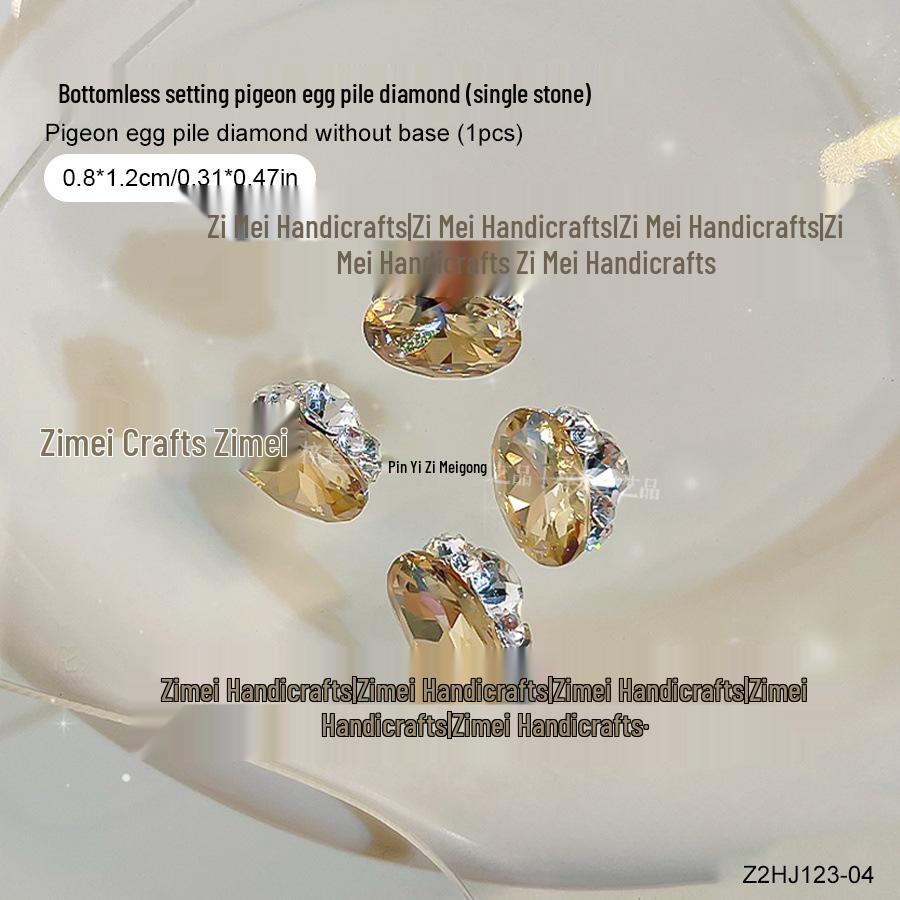 

Знаменитый 3D бриллиантовый нейл-арт: Очень блестящие, сделанные вручную самоцветы в форме голубиного яйца для универсального украшения ногтей.