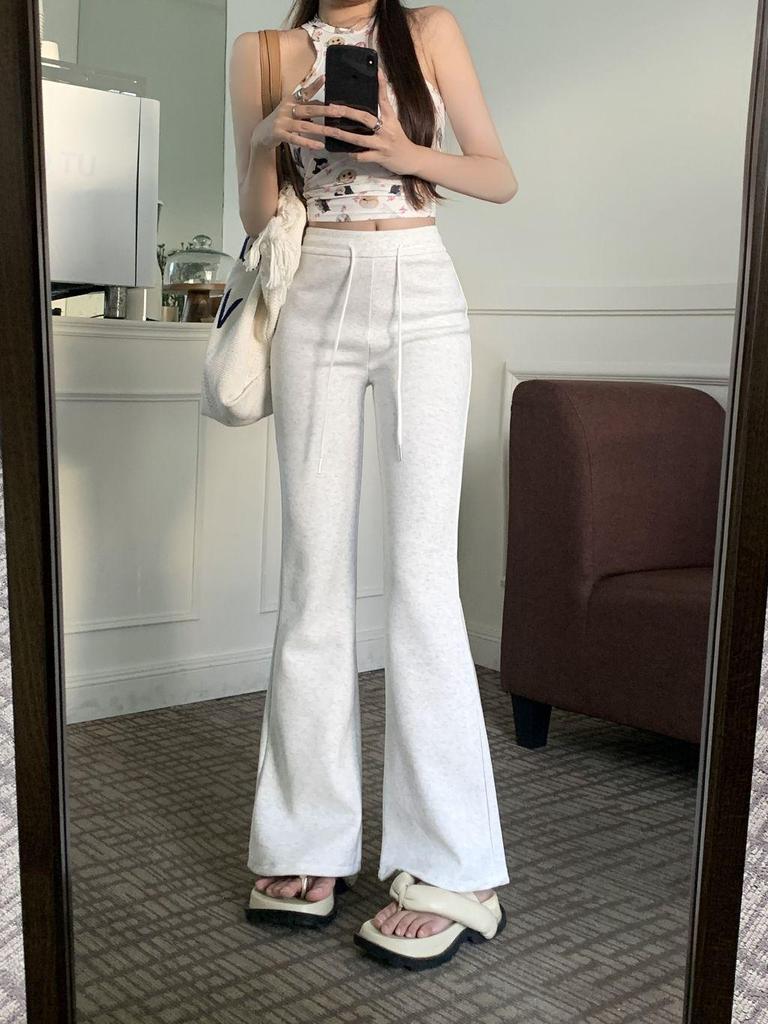 Hua Cotton Blend Micro-Flare High Waist Slimming Sweatpants for Women - 2025 Autumn Collection