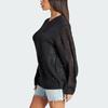 Adidas Blue Version Knit Sweater Solid Color Round Neck Loose Long Sleeve Sweater Women Sweater Black IL8532