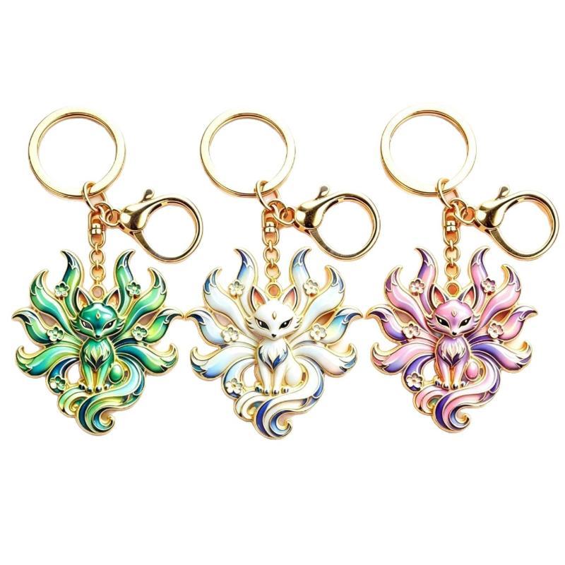 Enamel Luxury Keychain High-End Metal Pendant Bag Charm Blessing Charm