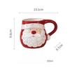 Emboss Mug Santa Claus Ceramic Cup 350ml Red and White Elk Snowflake Mug 550ml Breakfast Cup 500ml for Christmas New Year Household Party Tableware