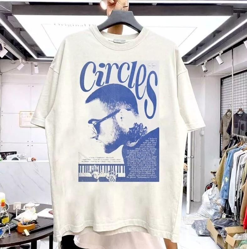 Mac Miller Circle Rare Design White Cotton Tshirt Unisex Men Women Vtg Unisex T-Shirt L