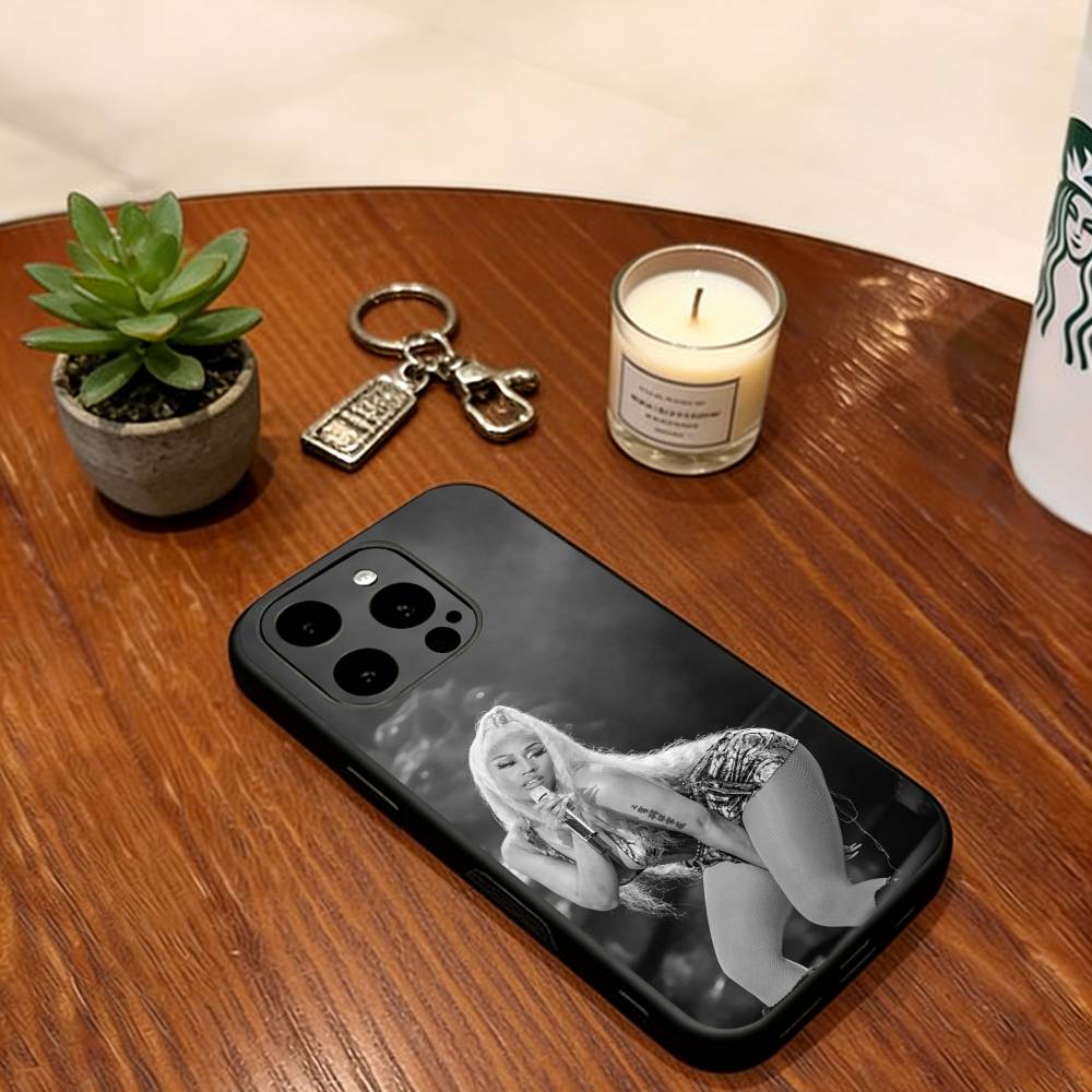 Nicki Minaj Singer Phone Case For iPhone 17, 16,15,14,13,12,11 Plus,Pro Max, Others Soft Silicone Black Cover