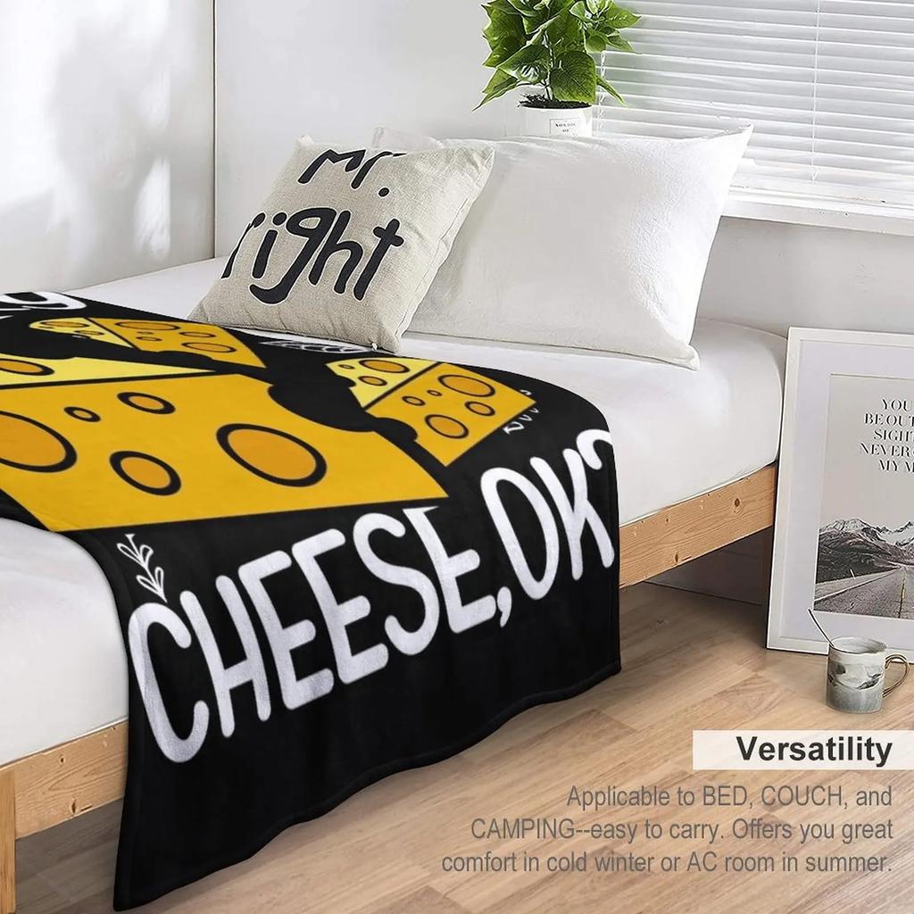 I Just Really Like Cheese OK Funny Cheese Lover Quotes Gift Throw Blanket Quilt Blanket Furry Blankets