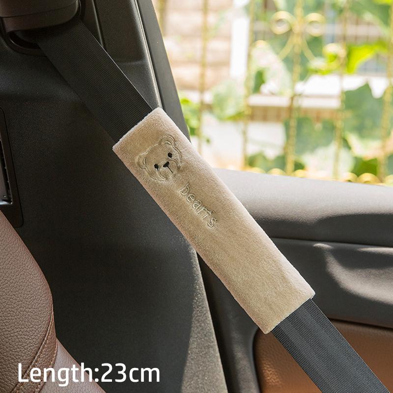 Universal Car Seat Belt Cover Plush Cute Cartoon Car Safety Belt Cover Shoulder Pad For Kids Adults Car Interior Accessories