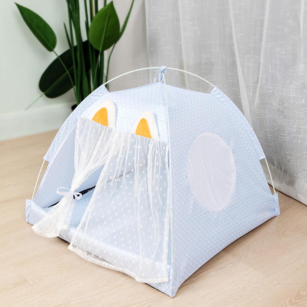 Foldable Pet Tent Removable Washable Cat Ears Decoration Mini Nest Playpen Hideout House Pet Supplies