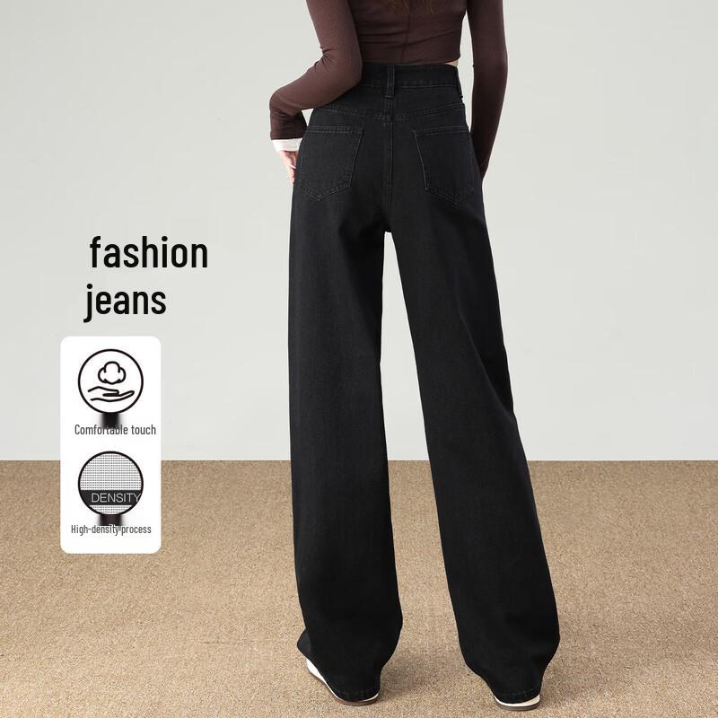Jeep Women s 2025 Autumn/Winter Loose Fit Straight Leg Jeans M