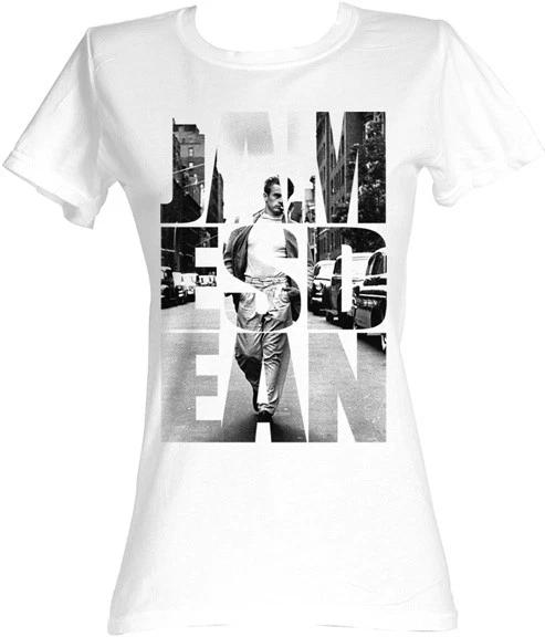 James Dean 1950 s Icon Big Letters In New York Womans Fitted T Shirt L