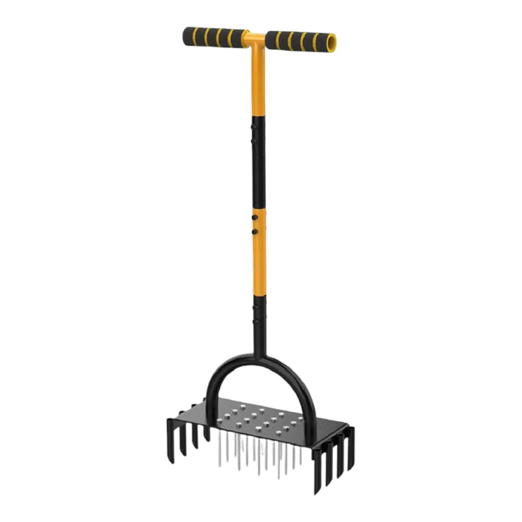 Gartenlüfter mit T-Griff und 16 Kohlenstoffstahl-Spikes Rasenlüfter für den Heimgebrauch Effizient