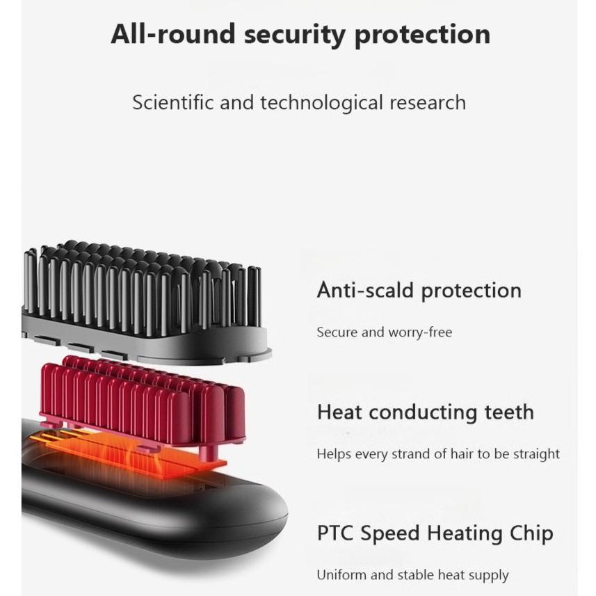 Negative Ion Hair Straightening Comb Portable Hair Curler Household Hair Straightening And Curling Dual-use Styling Tool