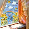 Xc6068 Sonnenblume Regenbogen Wolke Schmetterling Fensteraufkleber Sonnenschein Bunt Statischer Glasaufkleber Doppelseitiger Visueller Fensteraufkleber