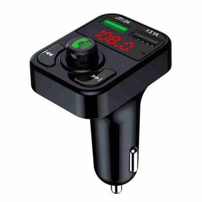 Bluetooth-adapter FM-sändare Trådlös radioadapter Dubbla portar Bilmusikspelare Radio mottagare Svart