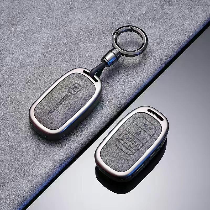 WKB5  New style Car Case Cover Holder Protector Keychain Auto Key fob Shell Accessories Leather For Honda CR-V 6th 2023 2024 2025 CRV