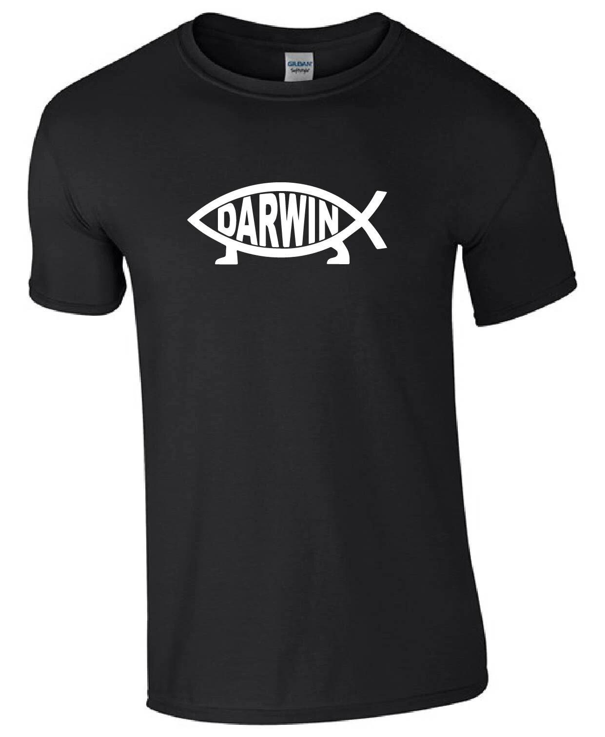 Darwin Fish Science Teacher Atheist Funny Gift Unisex Kids/Adults Top T-shirt 2XL