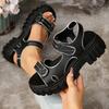 European and American Velcro Sandals 2025 Summer New Large Size Platform Sandals Foreign Trade Explosion Round Head Sandals Women