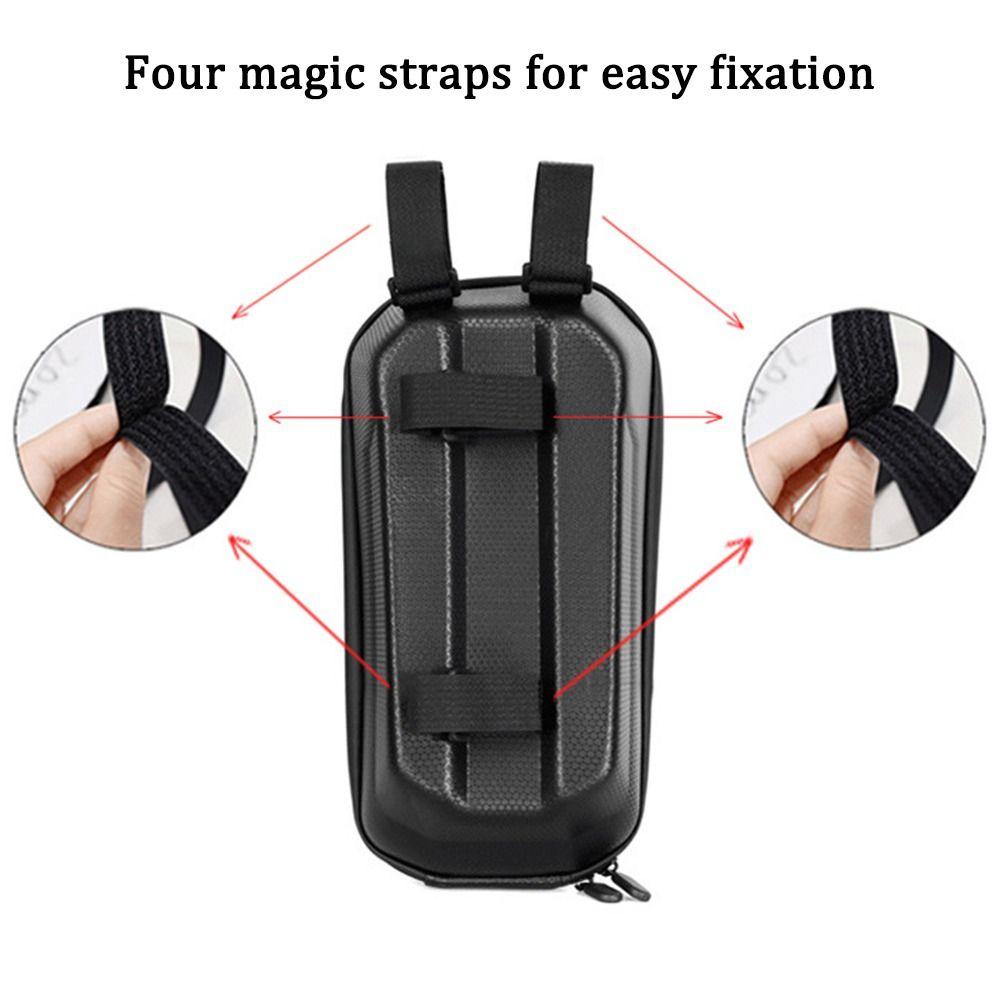 Trendy 2-4L Electric Scooter Front Bag EVA Hard Shell Handlebar Hanging Bag Waterproof Reflective Storage Case