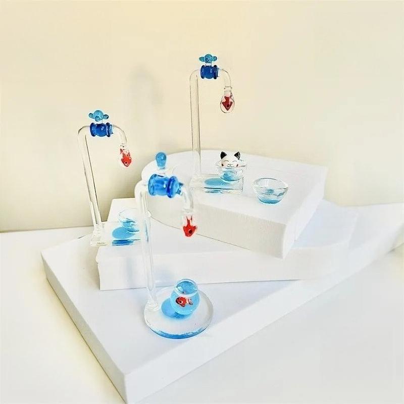 Tischglas Wasserhahn Kleine Verzierung Geldsack Fisch Kätzchen Bad Niedlich Kreativ Handgefertigt Landschaft Handgefertigte Ornamente Kreativ Neu