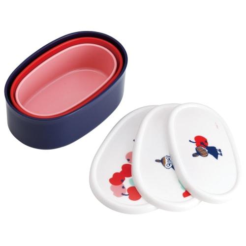 Skater Lunch Boxes, Sealable Storage Containers, Made In Japan (Large 400ml, Medium 280ml, Small 180ml), Set of 3, Ag+ Antibacterial, Moomin, Little M