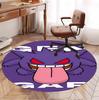 Gengar Pattern Round Rug, Indoor/Outdoor Mat, for Picnic, Gameroom, Bedroom, Office, Living Room, Home Decor Carpet, Birthday Gift
