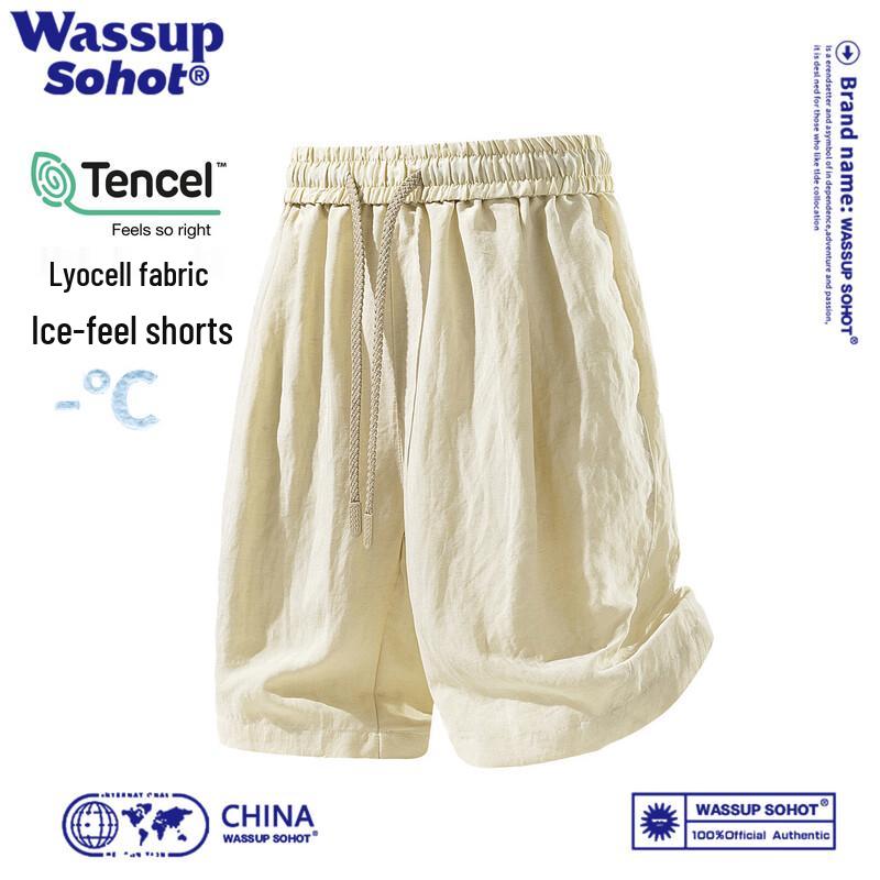 

Wassup Sohot Men s Summer Ice Silk Linen Casual Shorts 4XL