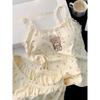 Pajamas with Chest Pads Women's Summer Sexy Pure Desire Wind Suspender Set Loungewear Cartoon Cute Outer Wear
