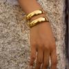 Minimalist 18K gold, light luxury high-end double-layer hollow opening bracelet, bracelet jewelry.