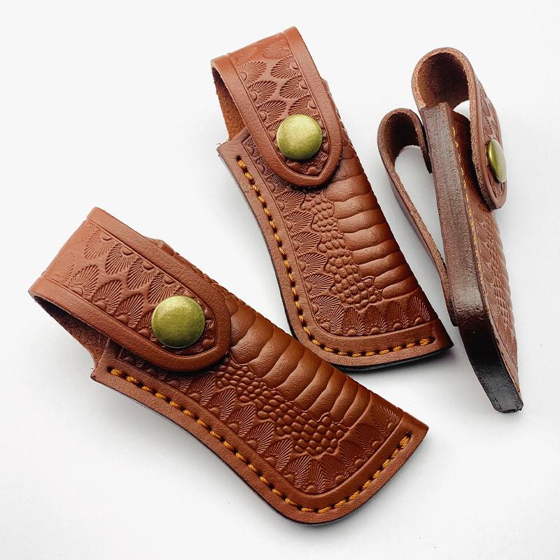Velká velikost Svrchní hovězí kůže Pochva Pouzdro na skládací nůž Univerzální pouzdro na nůž Pouzdra na kempingové nože
