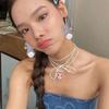 Acrylic Rabbit Plush Ball Drop Earrings Colorful Sequins Charm Earrings Jewelry