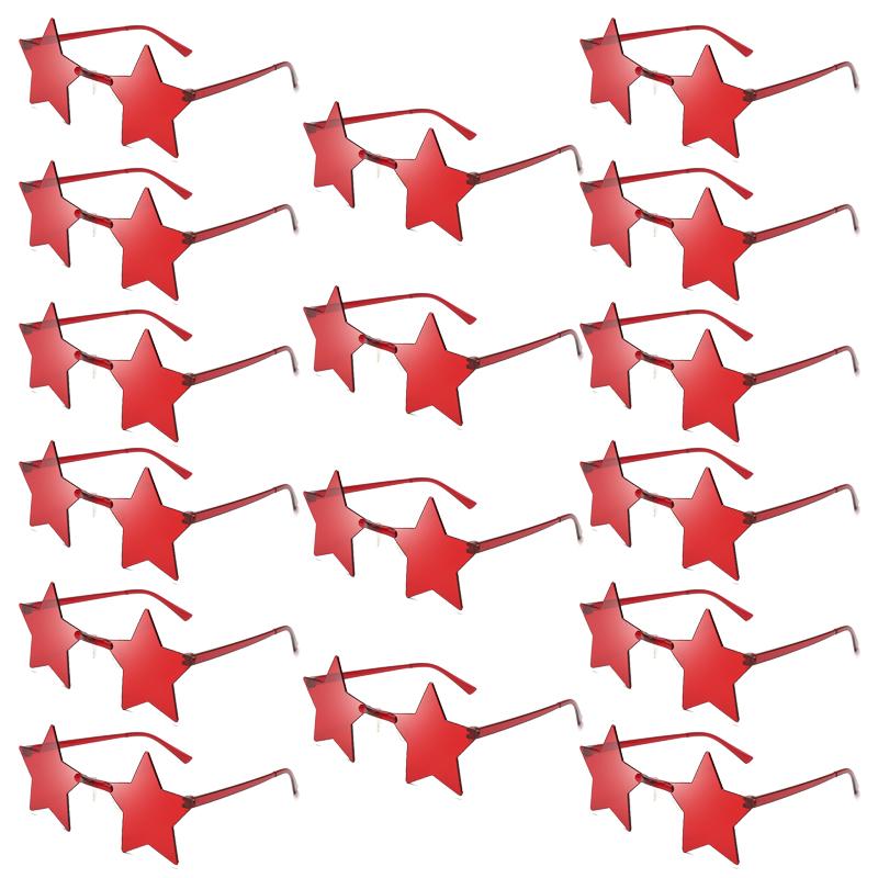 12/16 Pack Rimless Star Shaped Sunglasses New Fashion Candy Color Set Shades Women's Trendy Cute Party Props Sun Glasses