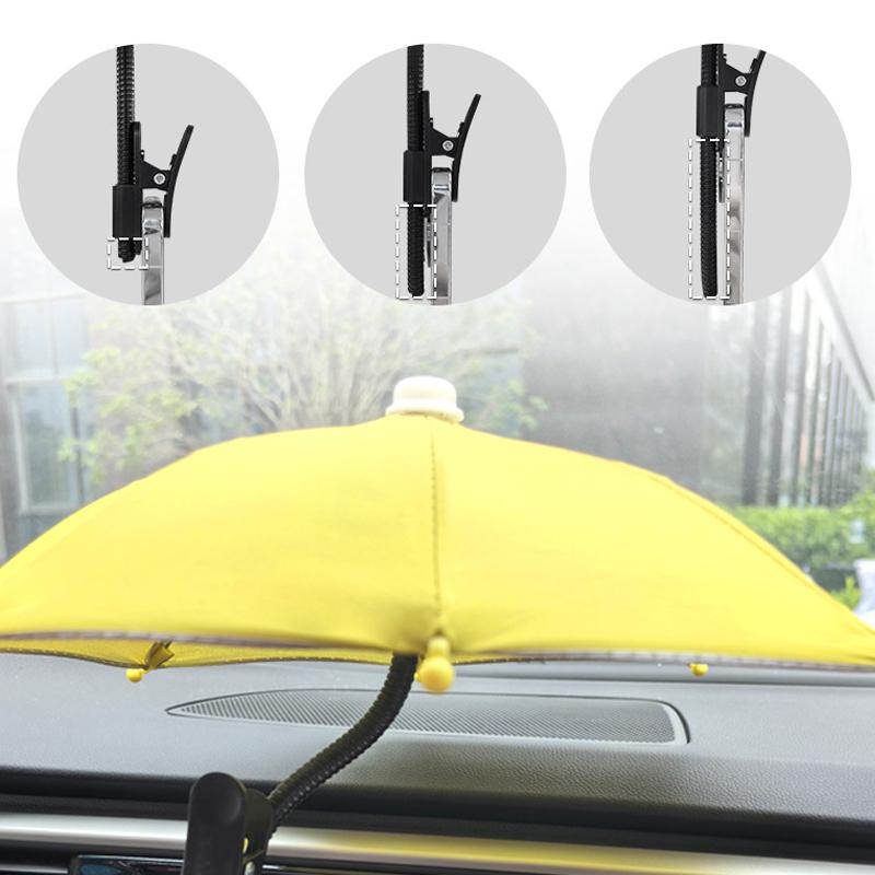 1Pc Metal Hose Can Bending Cell Phone Umbrella Holder With Clip For Sun Shade Cell Phone Sun Protection Shelter From Rain