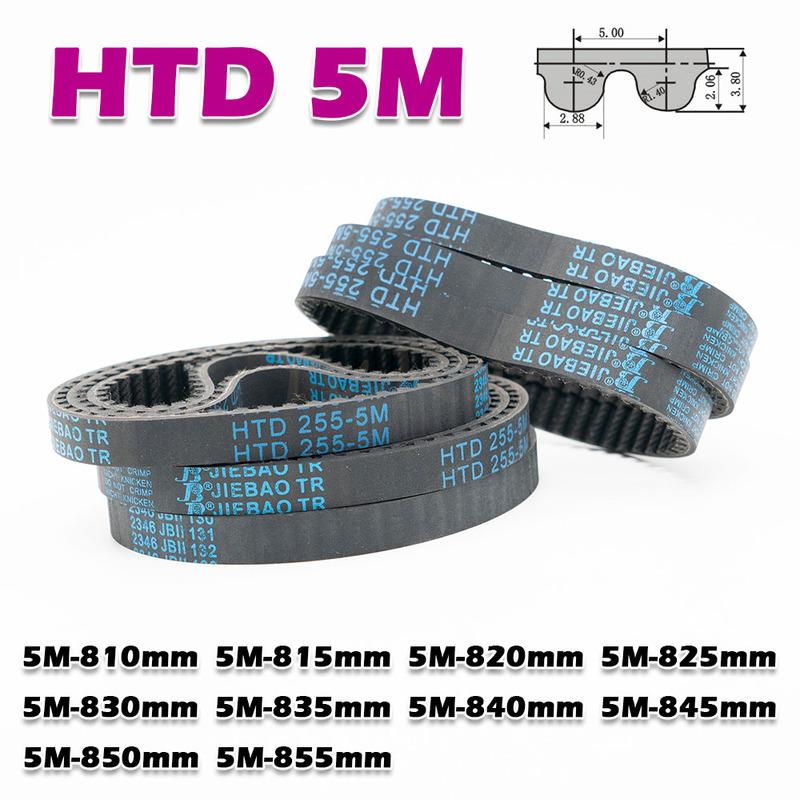 HTD 5M 810 815 820 825 830 835 840 845 850 855mm Closed Loop Timing Belt Perimeter HTD5M Rubber CNC Transmission Width 10~50mm