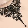 Gothic Lace Choker Necklace with Crystal for Women Girls Halloween Cosplay Party Custume Vintage Thick Choker Gifts