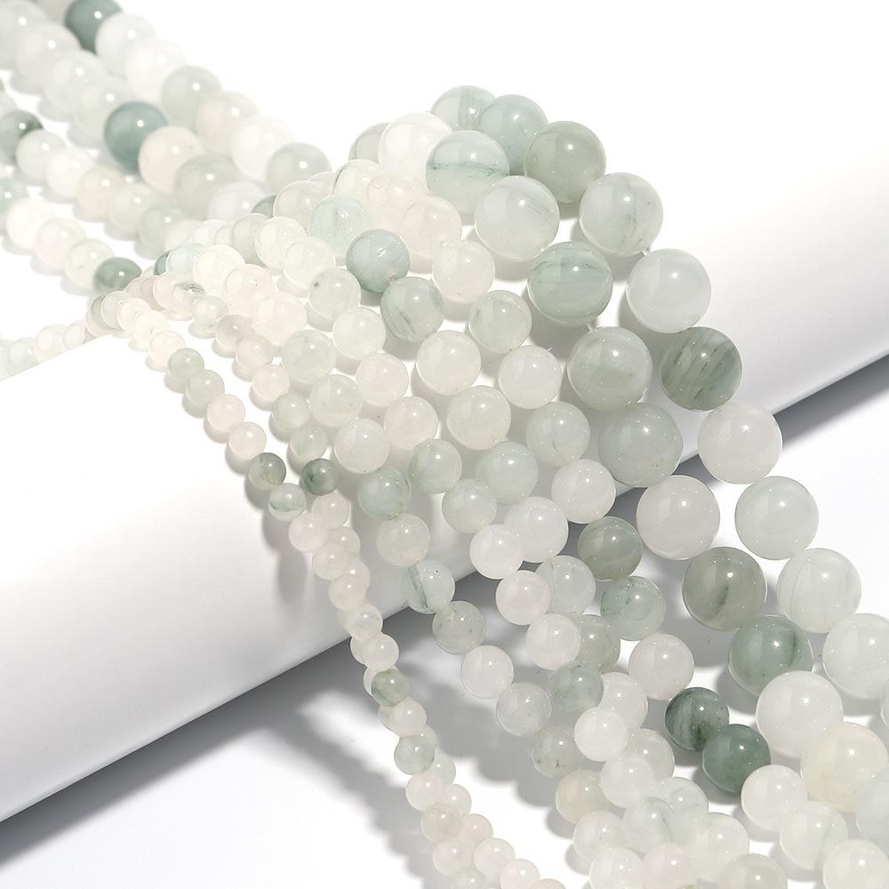 Tianshan Jades 15"Strand Round Natural Stone Beads 4/6/8/10/12mm Smooth Loose Spacer Beads for Jewelry Making DIY Bracelets Accessories