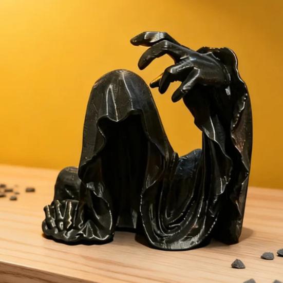 Personalized Gifts for Dark Style Lovers 3D Printed Faceless Cloak Figurine, Mysterious Hooded Reaper, Gothic Detailed Texture Desktop Figures Statue,