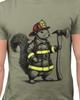 Firefighter Squirrel T-Shirt: Vintage Engraving Style First Responder Gift