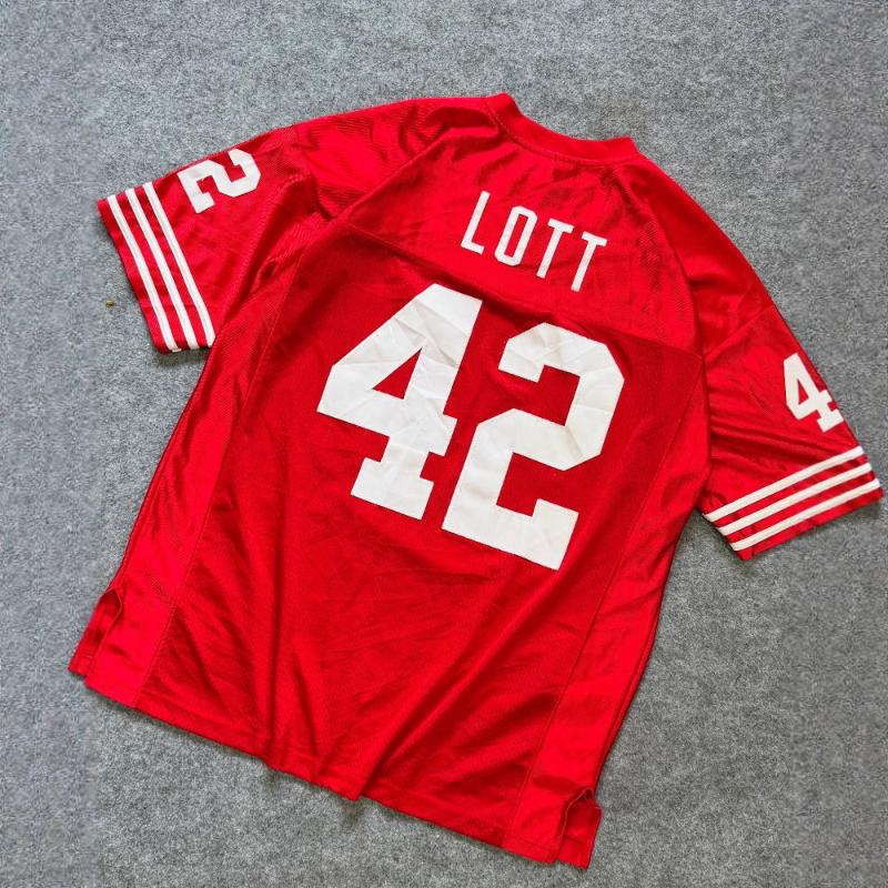 

European and American street retro mesh loose V-neck digital printed T-shirt L червоний