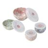 Chiyo Uno's "Hanaemi" (Flower Smile) Range Pack Storage Containers, 4-Piece Set, Microwave Safe, Floral Pattern, Mino Ware, Made In Japan, Product Num