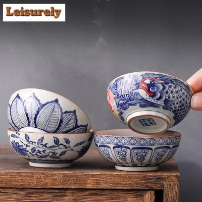 70 ml Teetassen aus blauem und weißem Porzellan, Retro-Fisch, Dargon, Meistertasse, Puer-Teeschale, Meditationstasse, Chazhan, Kung-Fu-Tee-Trinkgeschirr