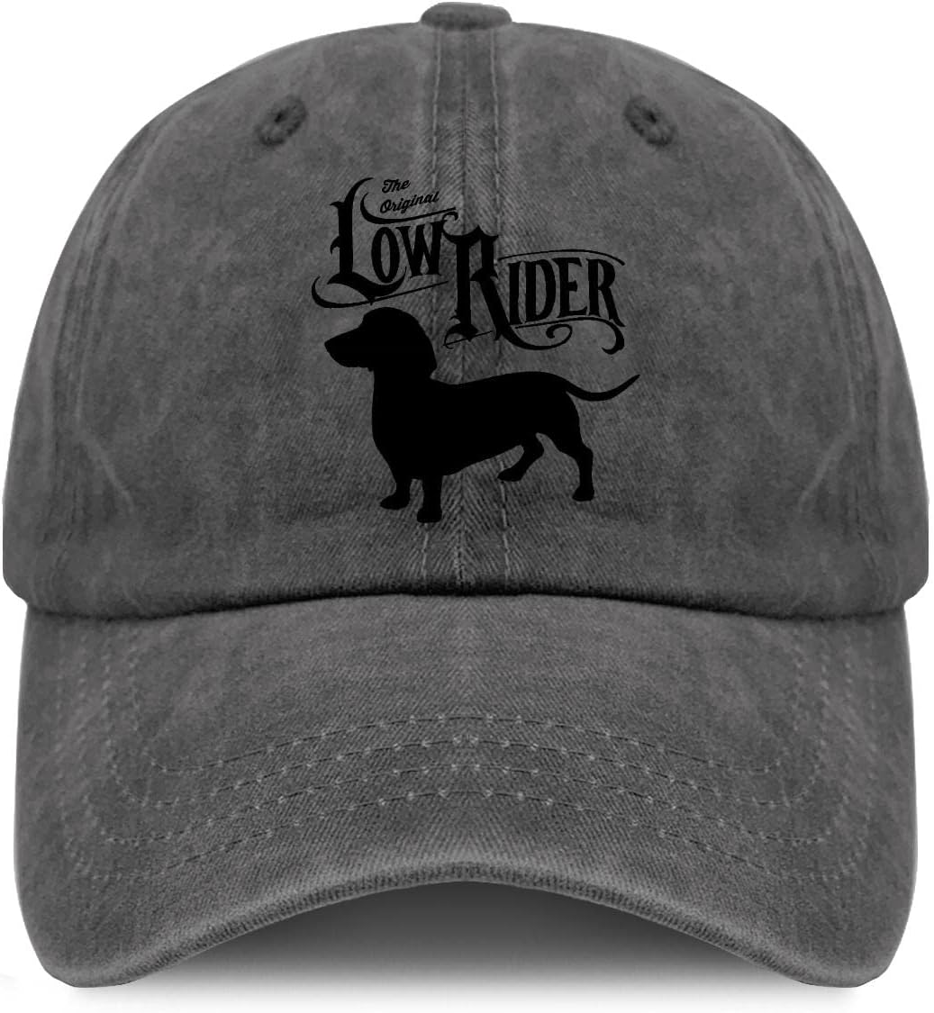 Low Rider Dachshund Dog Dad Hat Vintage Washed Dog Dad Adjustable Dad Hats for Unisex Cotton Climbing Hats Adjustable Cap& 8Y